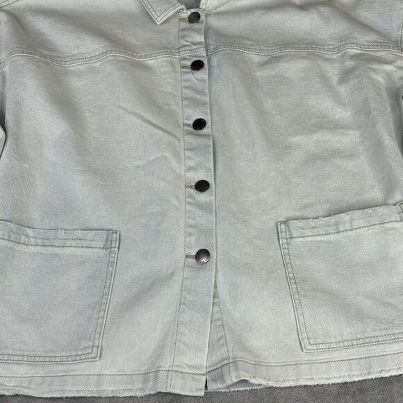 Lane Bryant Jean Jakcet Women's 16 Light Wash LS Collared Button Up Light Weight - Picture 5 of 16